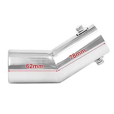 uxcell Universal Fit Diameter 0.75 -1.5 Stainless Steel Chrome Curved Exhaust Tail Muffler Tip Pipe for Vehicle