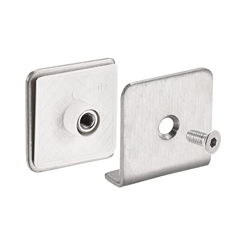 Abrazadera de vidrio cuadrada uxcell en acero inoxidable para proyectos residenciales de baño 5