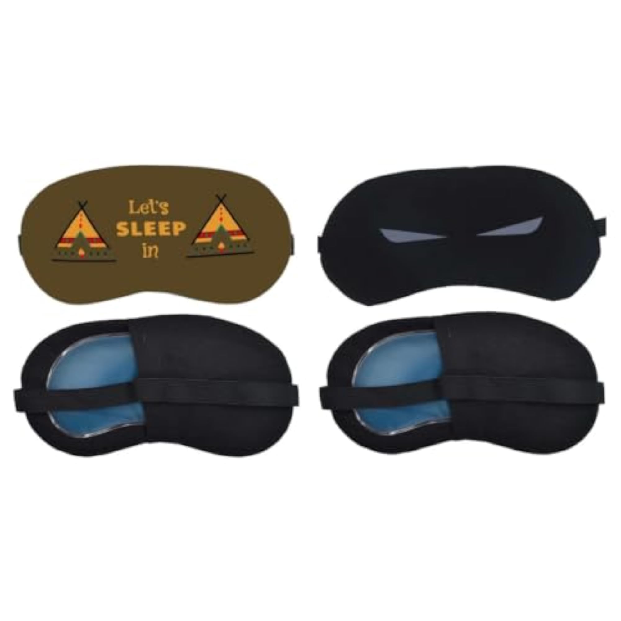 Combo Pack of 2 Soft Fabric Sleeping Eye Masks