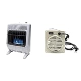 Mr. Heater Vent-Free 20,000 BTU Blue Flame Natural Gas Heater, One Size, Multi & F299201 Vent-Free Blower Accessory Kit (2016-present), Multi