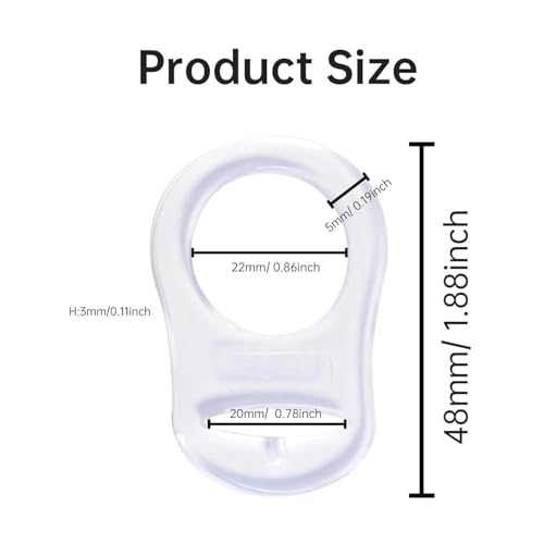 4 Stück Schnullerkette Silikon,Transparent Silikonknopfring Silikonring für Schnuller,Silikon-Knopf-Ring,Silikonring für Schnullerkette,Schnuller Adapter,Silikon Dummy Halter Clip Adapter Ring