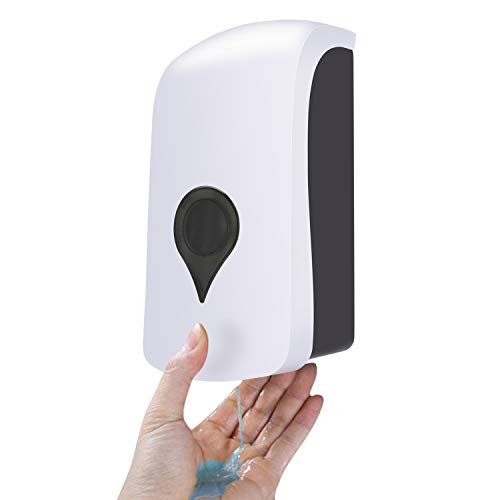 AmyTech Distributeur de savon mural pour les mains avec pompe de gel douche et shampoing liquide pour hôtel, bureau, maison, WC 1000 ml