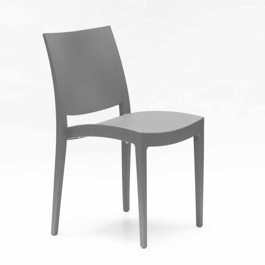 Grandsoleil S6225GP Green Boheme Trieste Greenpol-Sedia impilabile, 51 x 49 x 80 cm, Colore Perla, Polimerico Verde, Grigio Perlato