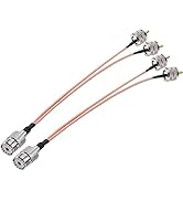 UHF Splitter Cable TUOLNK PL259 SO239 Female to Dual SO239 Male Y Type Extension Cable 8inch (20c...