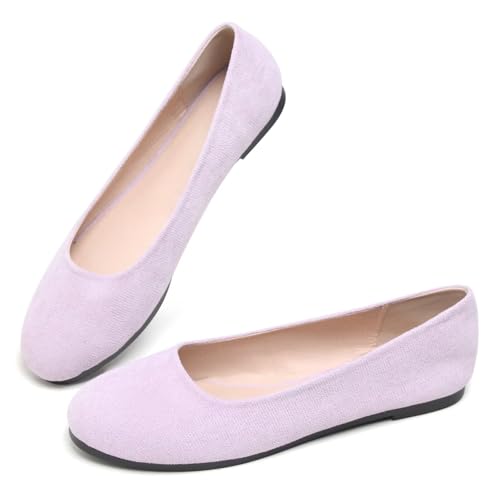 Image of Dear Time Women's Flats Comfortable Slip On Ballet Flats Soft Solid Casual Shoes