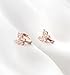 Dainty CZ Butterfly Tiny Cartilage Hoop Earrings for Women Girls 925 Sterling Silver Cubic Zirconia Small Petite Huggie Hoops 6mm Cuff Wrap Piercing Stud Earring Fashion Cute Jewelry (Rose Gold)