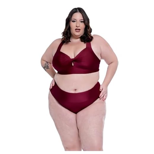 Biquíni Plus Size com Bojo, Costas Cruzadas, Calcinha Fio Duplo, Tamanhos 50-56, Azul Royal (BR, Numérico, 56, Plus Size, Marsala)