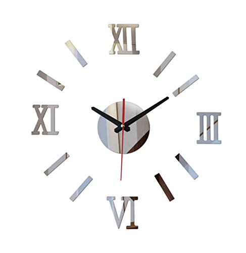 TXWS Wall Clock sliver clock mirror digital wall clock watch time limited living room household clock 30 * 30cm