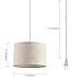 IHENGYANLT 2 Pack Plug in Pendant Light, Hanging Light with 15Ft Clear Cord, On/Off Switch, Beige Linen Fabric Lamp Shade, Hanging Light Fixture for Bedroom, Kitchen, Living Room, Dining Table