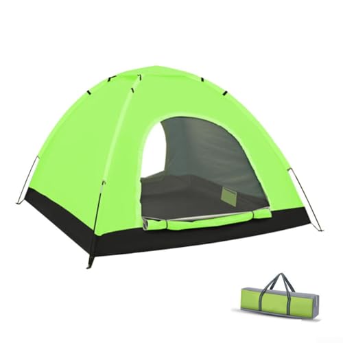 Tienda de campaña portátil para 2-3 personas con bolsa de transporte de refugios, tienda de campaña desplegable impermeable, diseño de doble puerta, para senderismo, al aire libre, mochilero (verde)