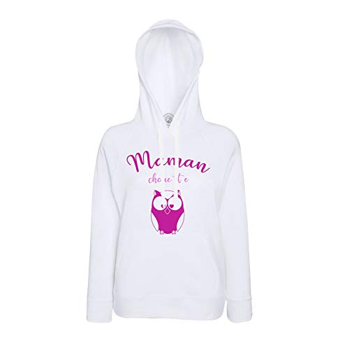 Sweat à capuche maman chouette rose, cadeau idéal pour la fête des mères