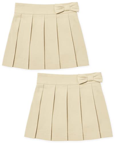 The Children's Place Baby Girls' Uniform Bow Pleated Skort 2 Pack