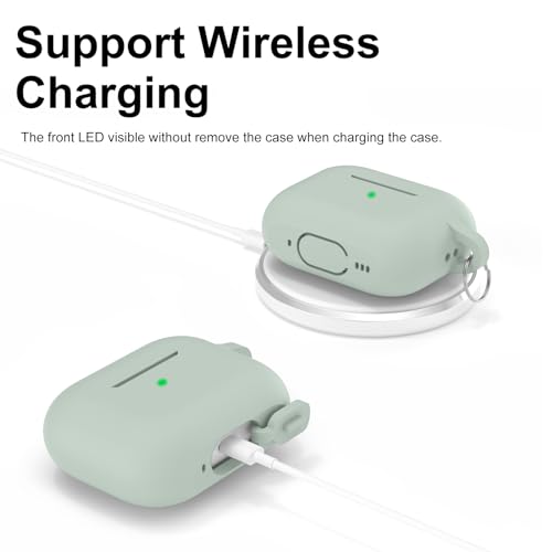 Image of for AirPods Pro 2nd 1st Generation Case Cover with Keychain, Protective Soft Silicone Skin Accessories for Apple AirPods Pro Charging Case 2022 /2019, Front LED Visible, Fog