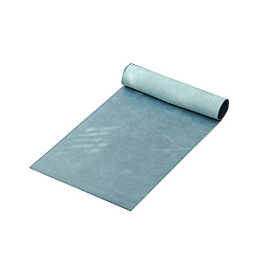 Chemin de table en cuir bleu 50x30cm lavable et tapis de cuisine antidérapant