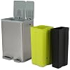 Simpli-Magic 16 Gallon (38L x 22L) Dual Compartment Step Trash Can Kitchen Garbage Can with Waste & Recycling Bins Slow-Close Lid, Odor Control, Hands-Free, Inner Bases, Brushed Stainless Steel