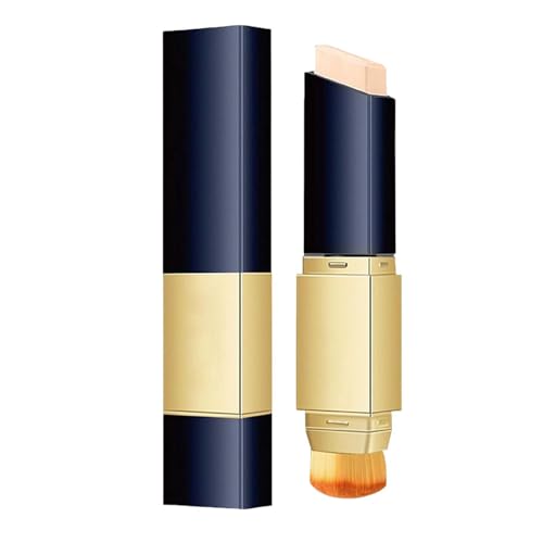 Foundation Stick-Stick De Base Blanca 2-en-1 | Corrector Completo De Maquillaje De Larga Duración, Corriente De Color Corrector Stick Con Cepillos Cosméticos, Base Hidratante Para Mujeres Y Niñas