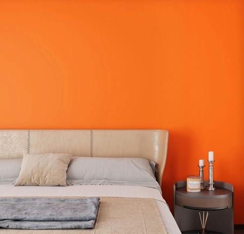 Image of ONETON Orange Matt Contact Paper Decorative Self Adhesive Counter Top Peel and Stick Wallpaper for Kitchen Cabinets Shelf Drawer Liner Desk Dresser (Orange MATT WP, 24x80 inch)