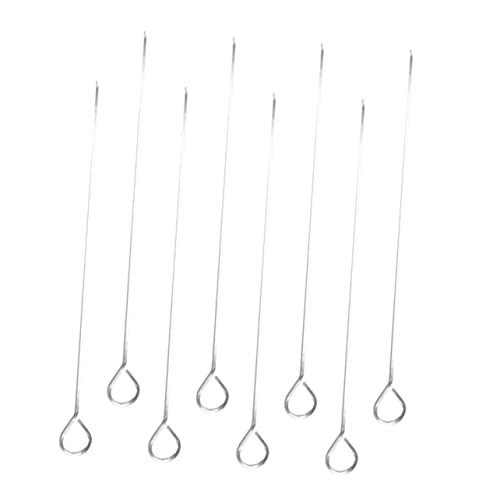 GANAZONO 8Pcs Stainless Steel Skewers for Grilling Bbq Accessories for Meat Seafood Vegetables for Camping Backyard Bbqs Outdoor Gatherings