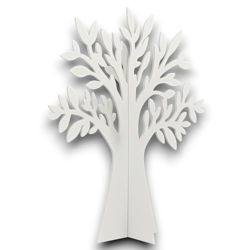 Aurora Store - Albero della Vita in Legno Bianco h. 80 cm Decorazione a Forma di Albero dei Desideri, Espositore Bijoux, per Tableau Matrimonio,Comunione, segnaposto Natale bomboniere Fai da Te
