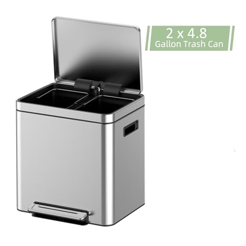 Bote de basura rectangular de acero inoxidable 36 L con pedal miniatura 4