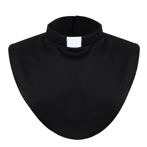 Gemoioio Professional Clergy Collar - Black Clergy Shirt Collars with Removable White Tab Insert 1-Piece Unisex Detachable Priest Collar Minister Costume Accessory for Formal Wear & Role Play