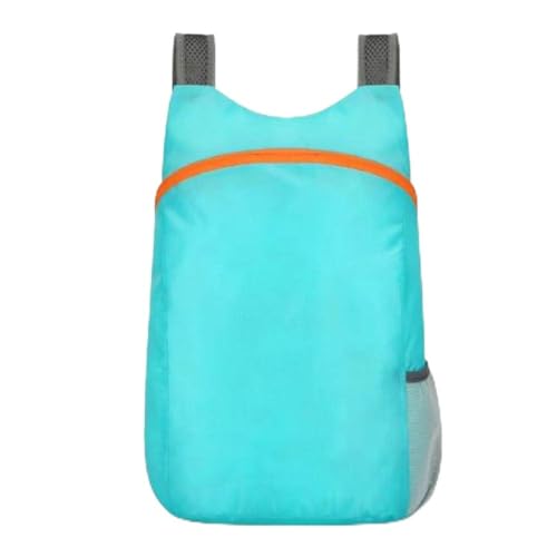 Mochila embalável de 20 L com poliéster – Mochila dobrável para caminhadas, viagens, design compacto e leve, alças ajustáveis, Azul, Medium, Clássico