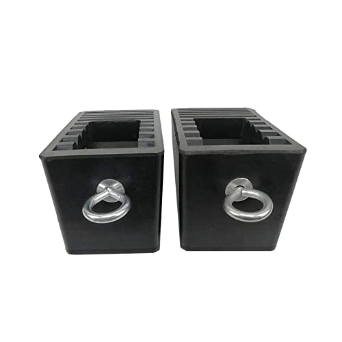 Roblock Wheel Chocks 2 Pack Heavy Duty Rubber Chocks Black Wheel Wedge With Eyebolt, 7.8" Length X 3.5" Width X 3.9" Height #TOP6
