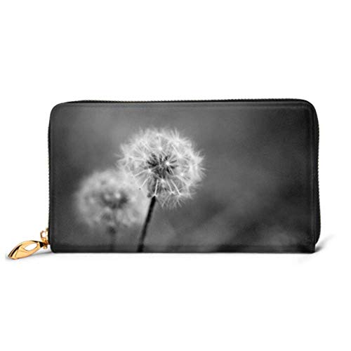 Preisvergleich Produktbild JHGFG Mode Handtasche Reißverschluss Brieftasche Löwenzahn Schwarz Weiß Telefon Clutch Geldbörse Abendkupplung Blocking Leder Brieftasche Multi Card Organizer
