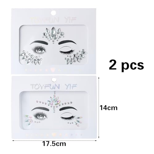 2 Sheets Face Gems,Festival Face Gems,Stick On Face Gems,Stick On Pearls Hair Gems,Pearl Rhinestones Stickers For Face,Nail,Eye,Makeup,Nail Hair(Style 3)