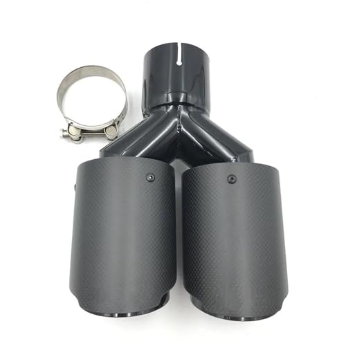 Embout d'échappement double en carbone et acier look sport