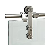 diyhd partición interior puerta corredera de cristal puerta del establo de acero inoxidable oficina puerta de cristal corredera pista Kit