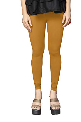 Image of Women's Cotton Skinny Leggings with Ankle Length Solid Pattern Mid Rise and Elastic Closure | Cotton Skinny Leggings for Womens