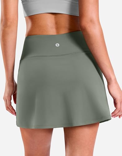 Image of SANTINY 13.5 inch /15 inch Skorts for Women with 2 Pockets High Waisted A Line Casual Pickleball Golf Skort Athletic Tennis Skirt