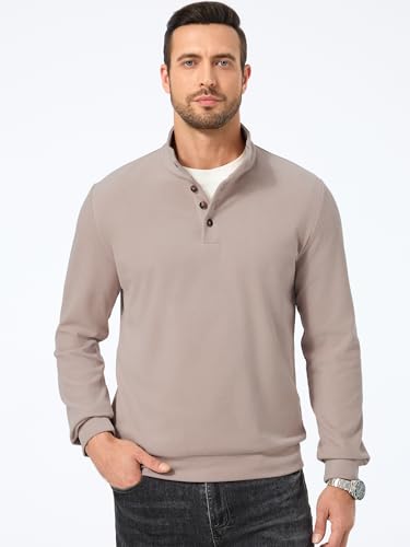 JMIERR Men's Casual Pullover Sweatshirts Long Sleeve Lightweight Knitted Fleece Thermal Mock Neck Sweater3