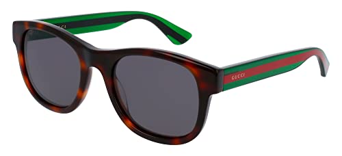 GUCCI-GG0003SN 003 Square Sunglasses Havana/Green Gray Solid