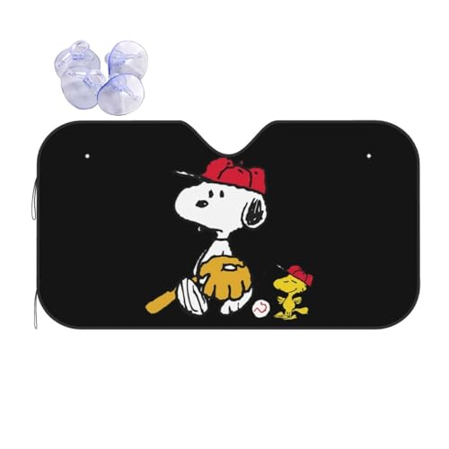 車用サンシェード スヌーピー フロントサンシェード 日除け 軽自動車 吸盤 UVカット 車窓日よけ 紫外線カット 日焼け防止 簡単取り付け 車用品 130×70cm