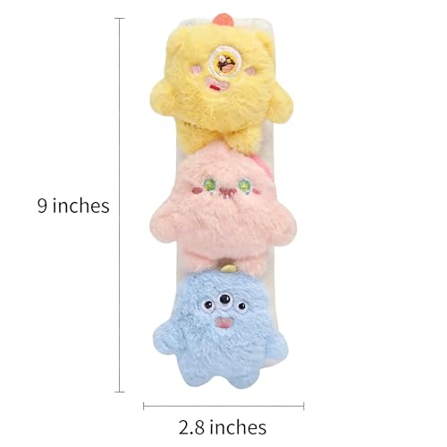 Image of Baby Car Seat Neck Cover, Baby Strap Pad, Car Seat Strap Cover, Car Seat Belt Cover Boy Girl, Baby Neck Pad Protector, Car Strap Pad Fleece, Belt Pad Plush Doll, Seat Belt Pads (Yellow, Pink, Blue)