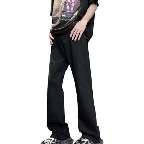 Men's Jeans Zipper Wash Elastic Trend Outdoors Wide Leg Pants Denim Trousers Y2K Streetwear Hip Hop Fitted Jean Pants3