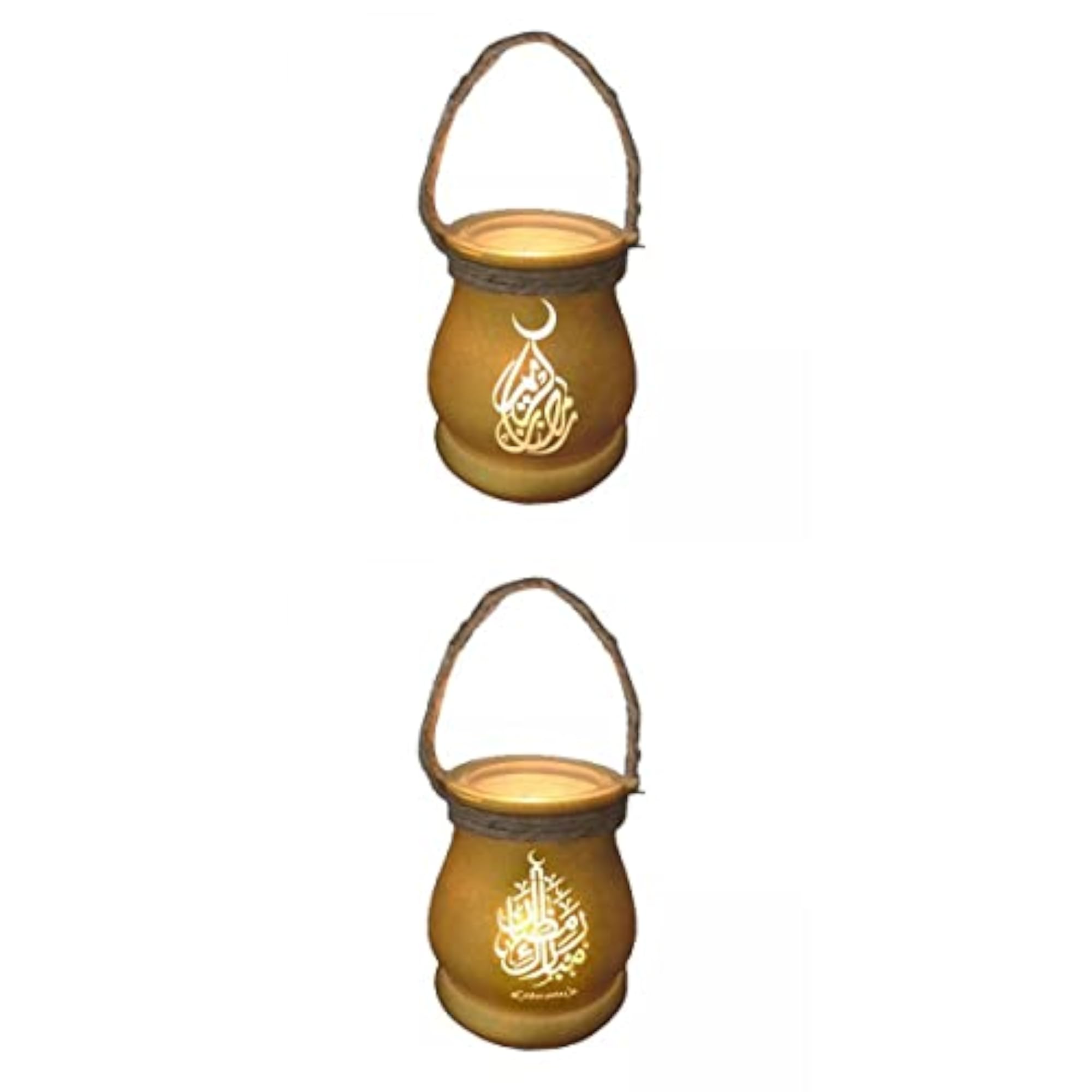 2X Wood Eid Mubarak Candle Holder