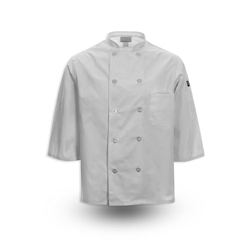 Chef Trends Button Chef Coat 3/4 Sleeve C834 - Large, White