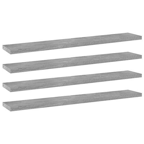 ZEYUAN Estante estantería 4uds contrachapada Gris hormigón 60x10x1,5cm, Baldas Pared, Estanteria Pared, Estante Pared, Baldas Flotantes Pared, Repisas De Pared, Estantes Cocina - SPU:805210