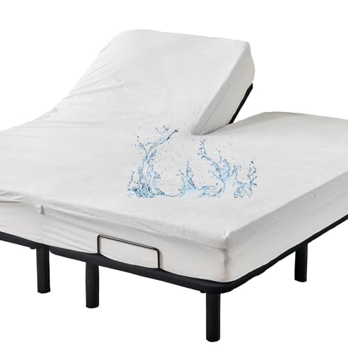 Kingnex Waterproof Split Top King Mattress Protector for Adjustable Bed