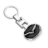 ARKOSKNIGHT Creative Car Logo Keychain for Car 3D Chrome Metal Alloy Key Chain Gifts for Women and Men Keyring Universal Size(Mazzda)