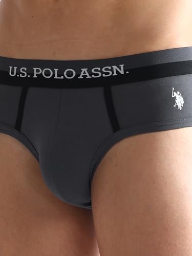 Image of U.S. Polo ASSN. Mens OET07 Dual Tone Cotton Stretch Underwear Briefs - Pack of 3