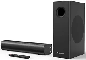 RIOWOIS Sound Bars for Smart TV with Subwoofer, Soundbar with 4 Inch Handmade Subwoofer, Bluetooth/Optical/AUX Connection, Deep Bass/Compact Soundbar for Computer/PC/TV