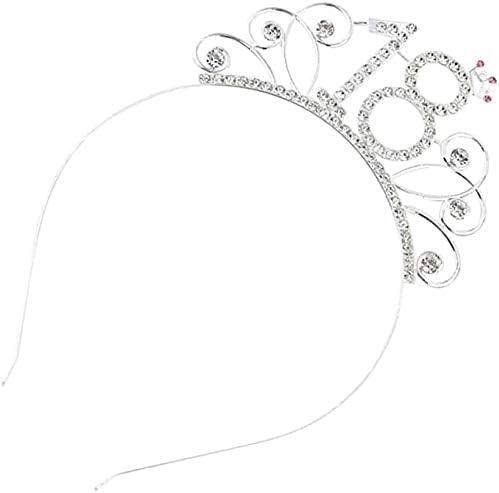 IETOSY Silver 18th Birthday Headband Tiara, Hair Accessories of 18th Girl Birthday, Decoration Headband with Crown