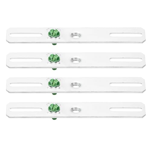PATIKIL 4" Light Crossbar Kit, 4 Set Universal Light Fixture Mounting Bracket with 1/4"-20 Tap Center Hole Ceiling Light Plate Canopy Hardware Set for Chandelier Wall Light, Silver Tone