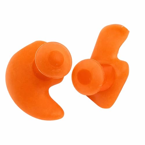 Image of James HealthPlus 1 Pair Waterproof Soft Silicone Earplugs for Swimming Water Sports with Storage Box (Orange)