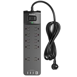 Power Strip – Addtam Surge Protector with 10 Outlets and 4 USB Ports, 6 Feet Extension Cord with Flat Plug, 2700 Joules, ETL Listed, Black
