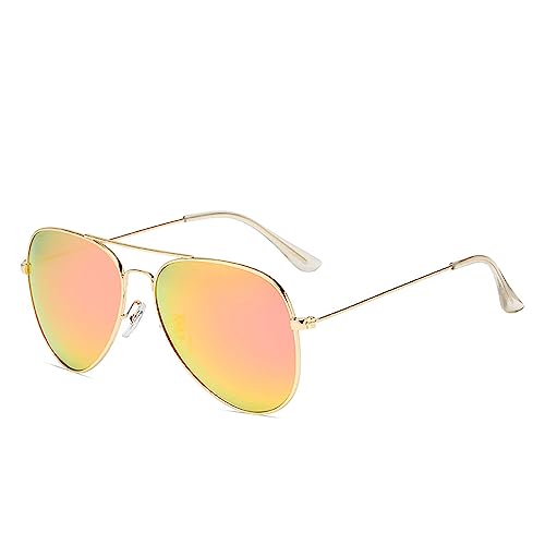Legou Sunglasses men and women universal polarized sunglasses driving vacation travel Gold frame pink one size